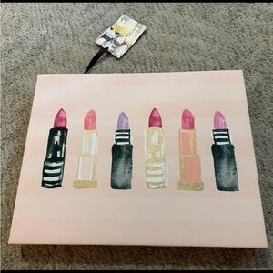 Framed Wall Art Canvas Print - Stylish Multi Color Lipstick Collection